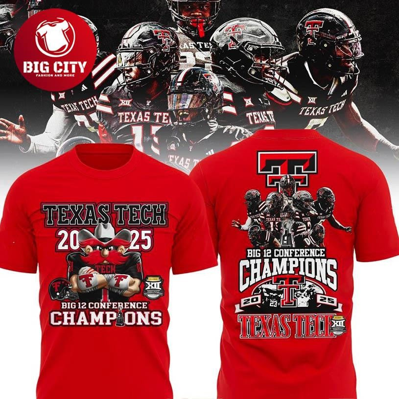 Texas Tech Red Raiders 2025 Champions Big12 Football Two Sided Shirt
