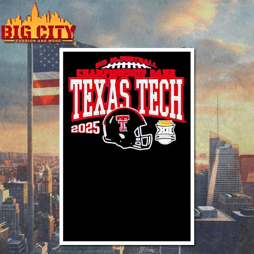 Texas Tech Red Raiders Big 12 Championship 2025 Football Red shirt