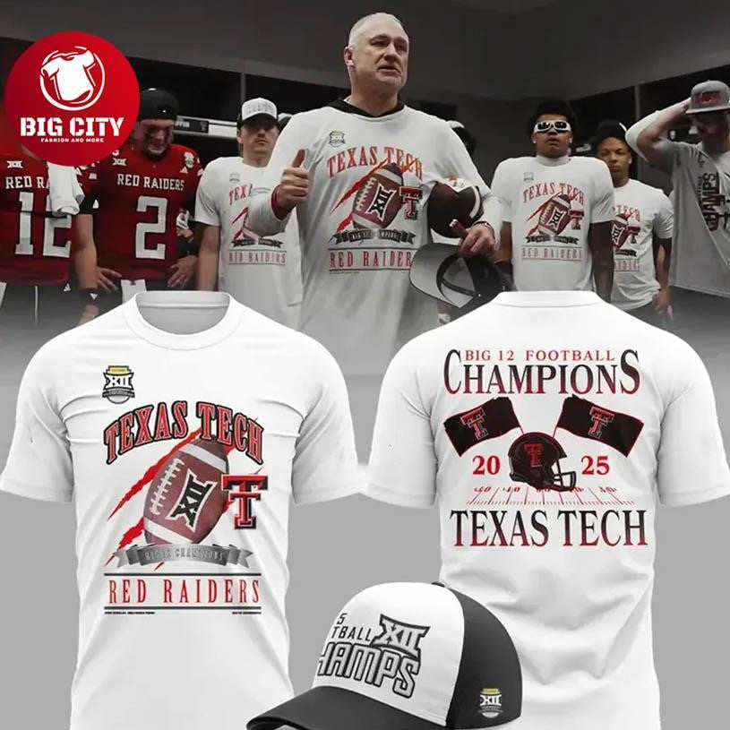 Texas Tech Red Raiders Big 12 Football Champions Two Sided Shirt
