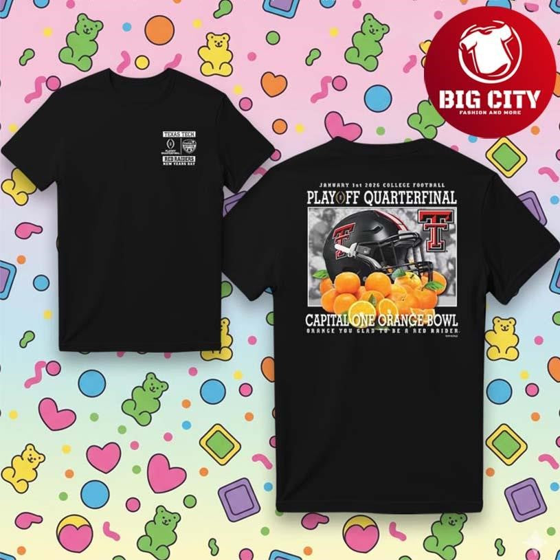 Texas Tech Red Raiders Black 2026 Orange Bowl Two Sided Shirt