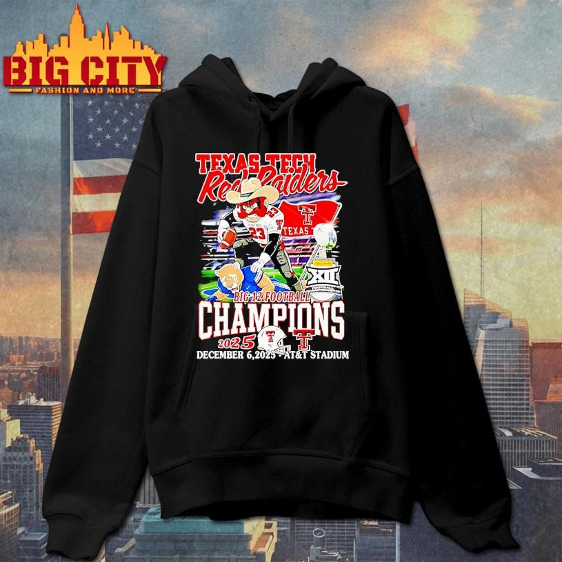 Texas Tech Red Raiders Football Big 12 Champions 2025 Mascot Shirt