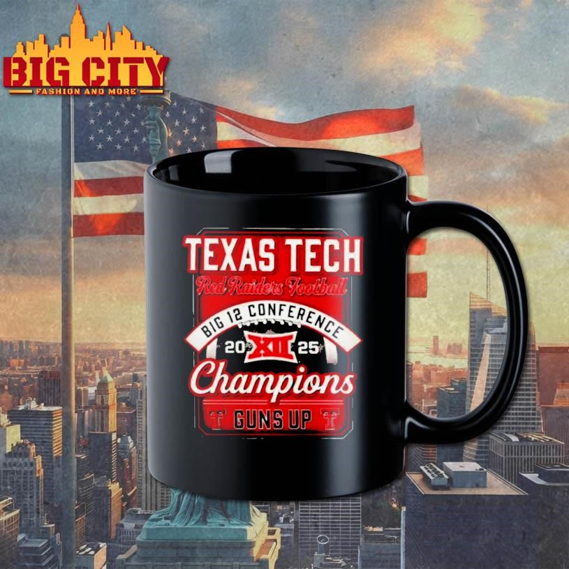Texas Tech Red Raiders Football Big 12 Conference 2025 Champions Guns Up Shirt