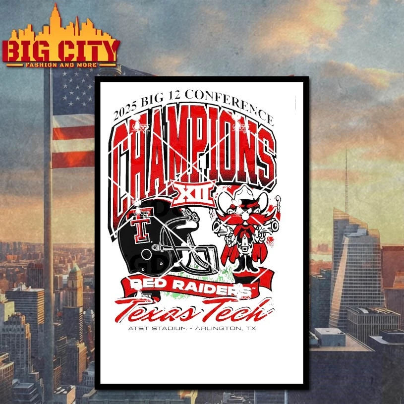 Texas Tech Red Raiders Red 2025 Big 12 Conference Champions XII shirt