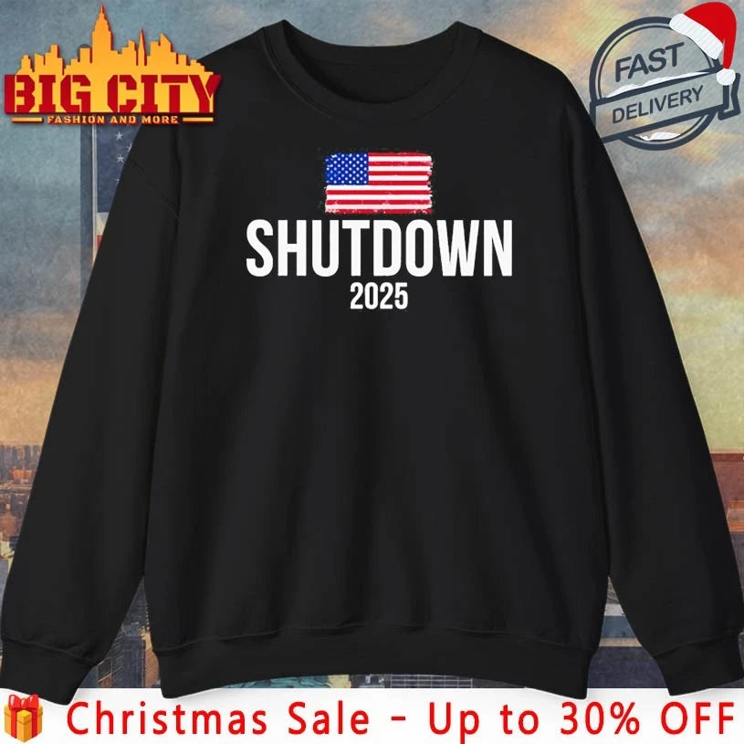 The 2025 shutdown American flag shirt