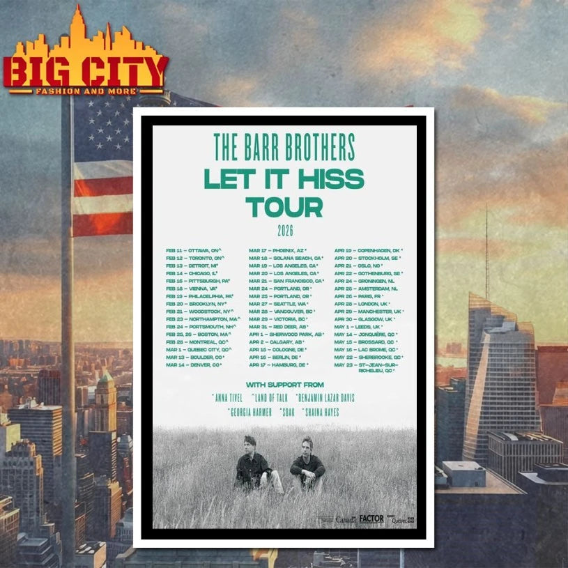 The Barr Brothers Let it Hiss 2026 Tour Poster shirt