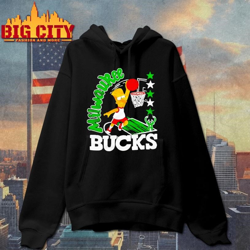 The Bart Simpson X Milwaukee Bucks Nba Mashup Shirt