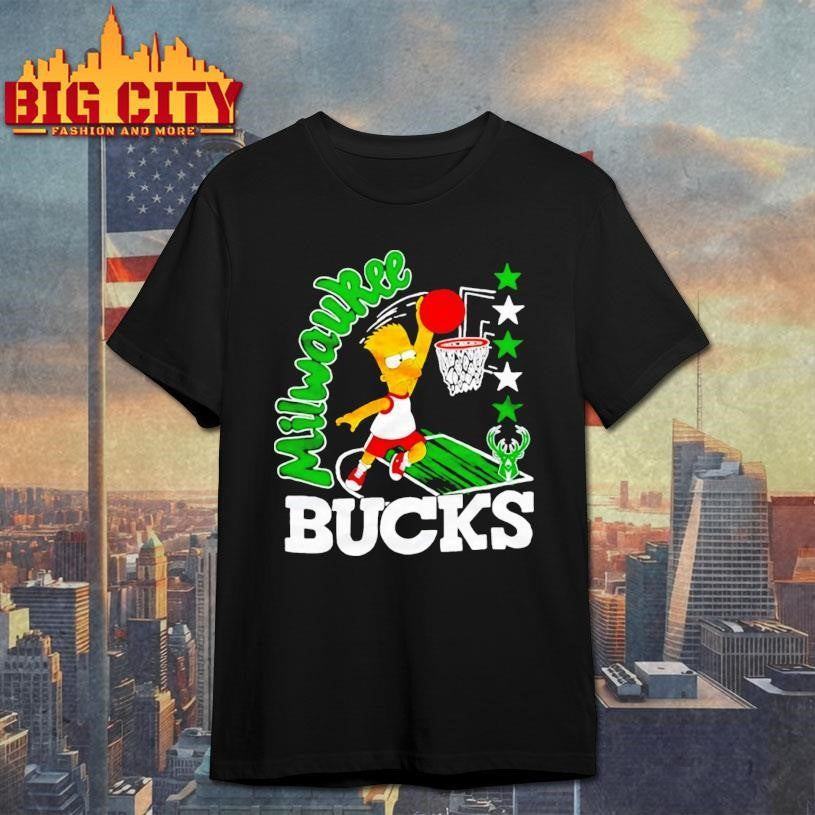 The Bart Simpson X Milwaukee Bucks Nba Mashup Shirt