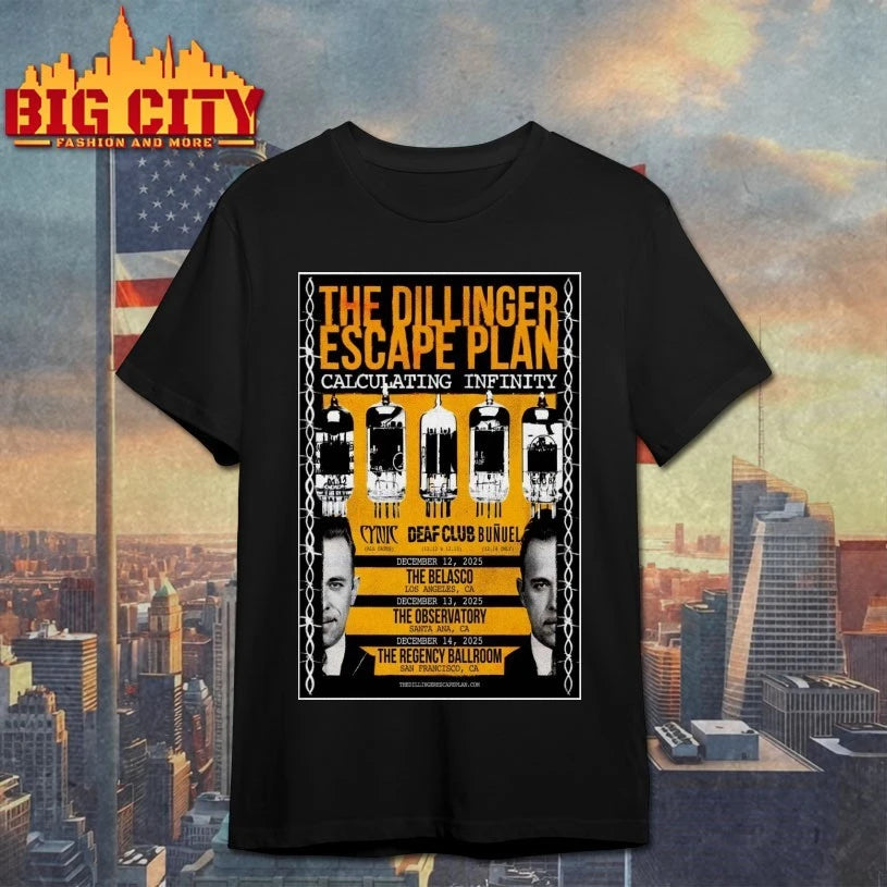 The Dillinger Escape Plan California Dec 12-14 2025 Tour Poster shirt