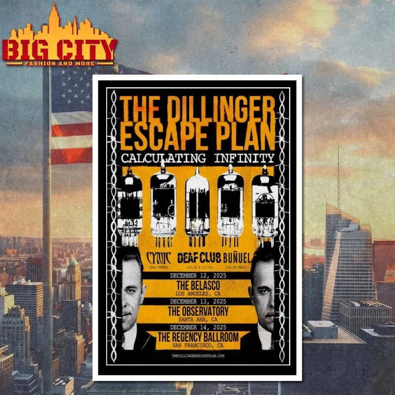 The Dillinger Escape Plan California Shows 2025 Poster Shirt