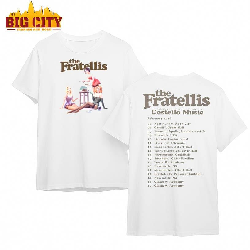 The Fratellis Costello Music 2026 Tour Two Sided Shirt