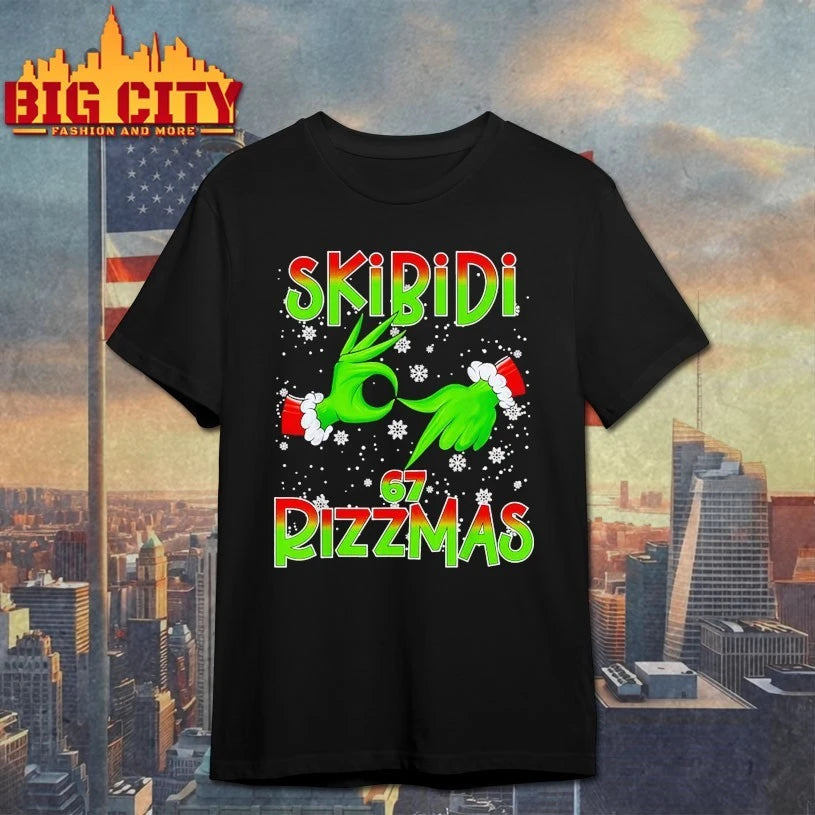The Grinch 6 7 Christmas Skibidi Rizzmas 67 Holiday Shirt