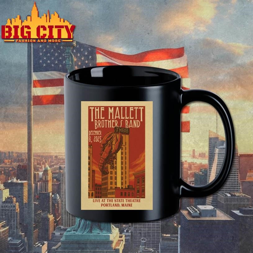 The Mallett Brothers Band The State Theatre in Portland, Maine December 6 2025 Tour Poster Shirt