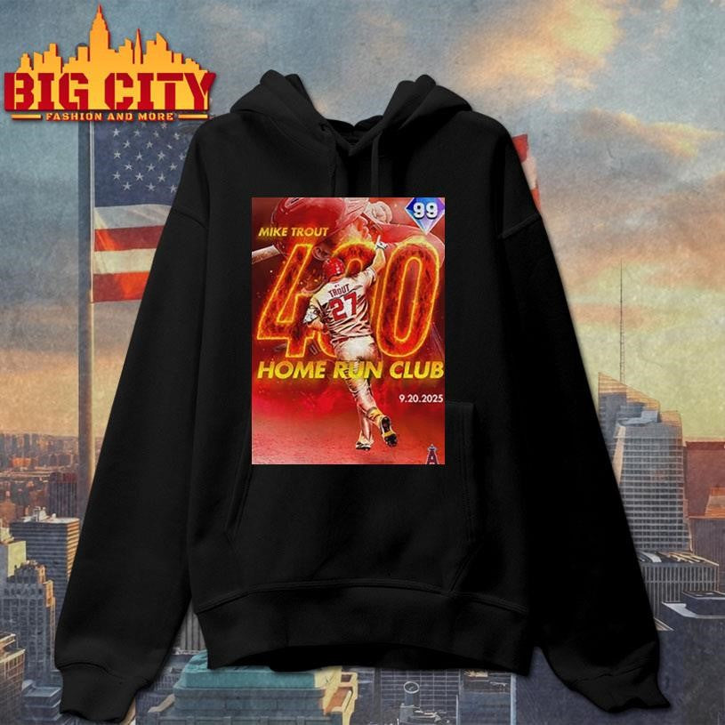The Mike Trout 400 Home Run Club Card shirt