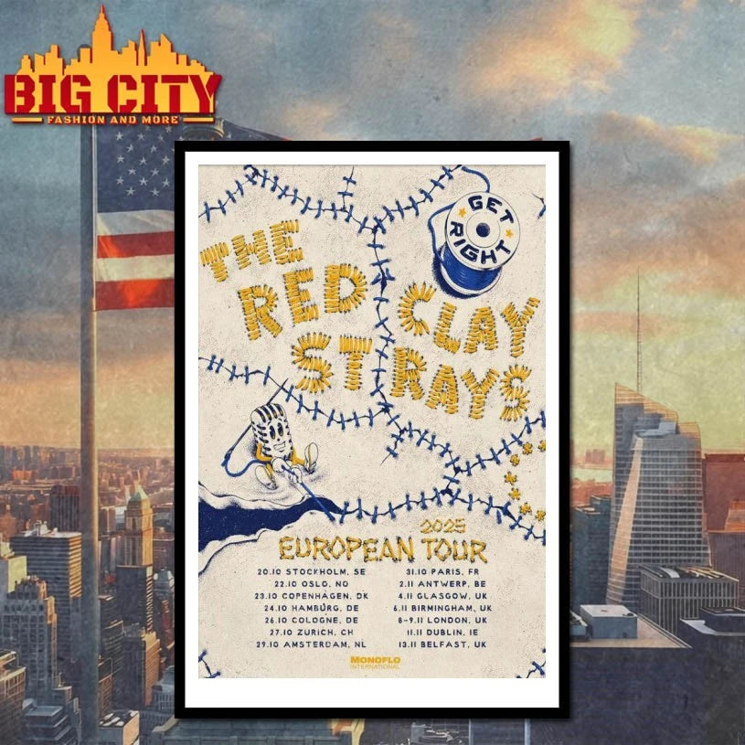 The Red Clay Strays European 2025 Shows Poster Shirt