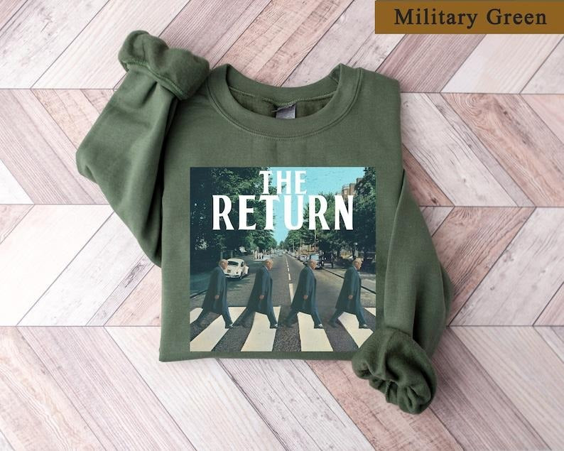 The Return Shirt, Pro-Trum Shirt,  Road Album Cover, Republican 4th of July Apparel, Trum 2024 Funny Election Shirt...