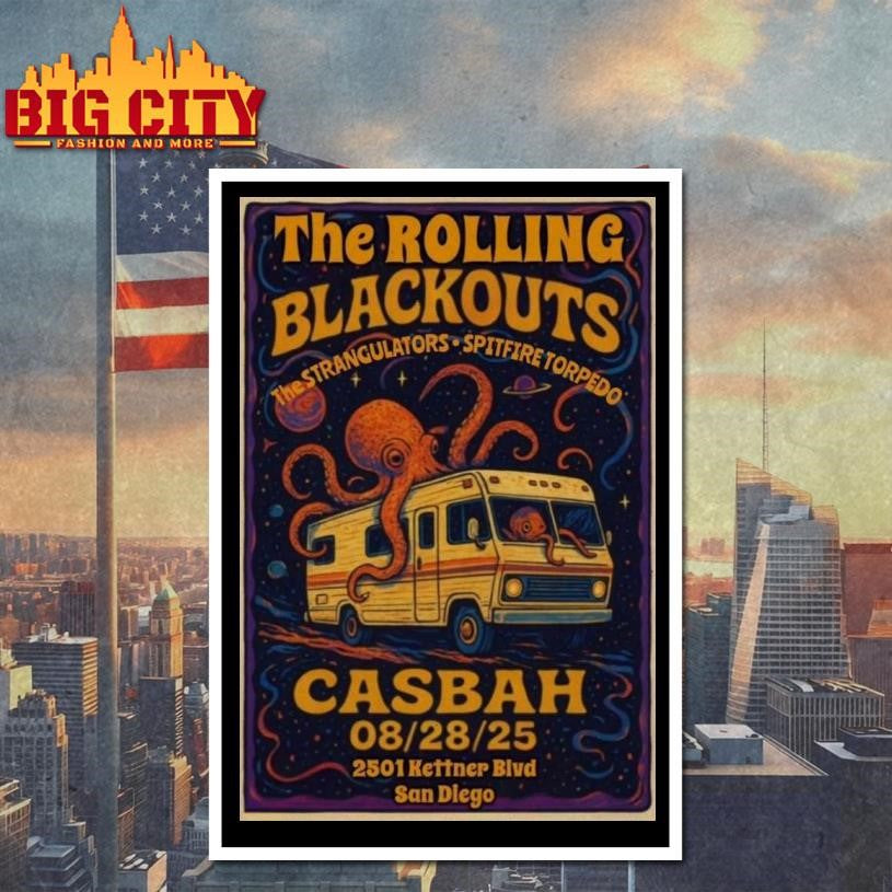 The Rolling Blackouts San Diego 2025 Poster Shirt