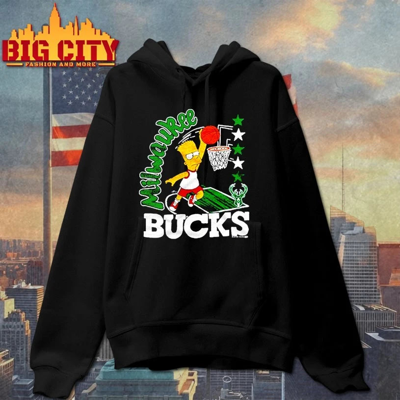 The Simpsons Bart x Milwaukee Bucks shirt