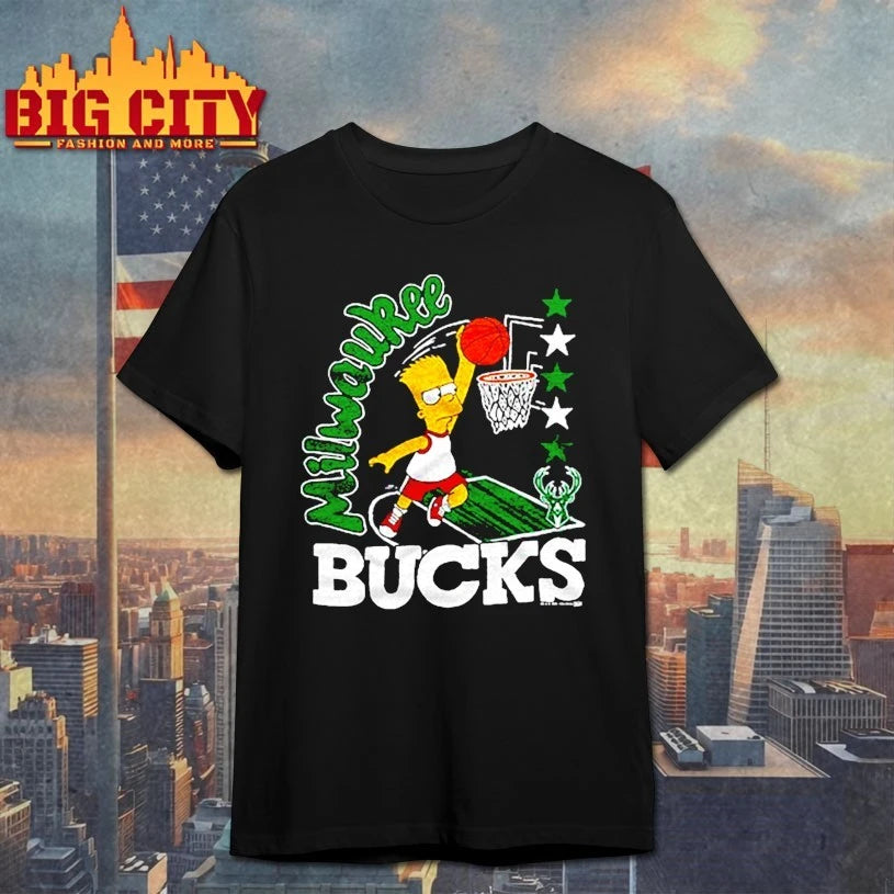 The Simpsons Bart x Milwaukee Bucks shirt
