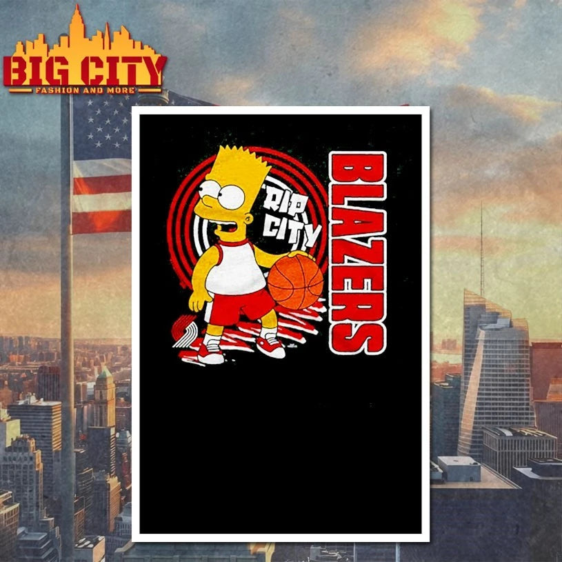The Simpsons Bart x Portland Trail Blazers shirt
