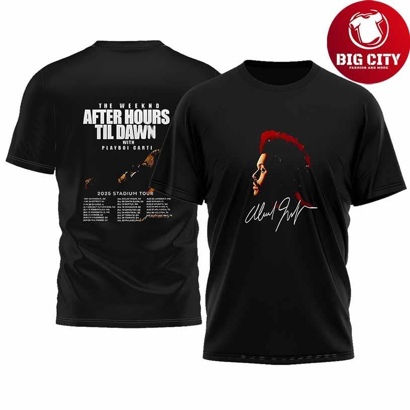 The Weeknd After Hours Til Dawn tour with Playboi Carti 2025 portrait signature Shirt