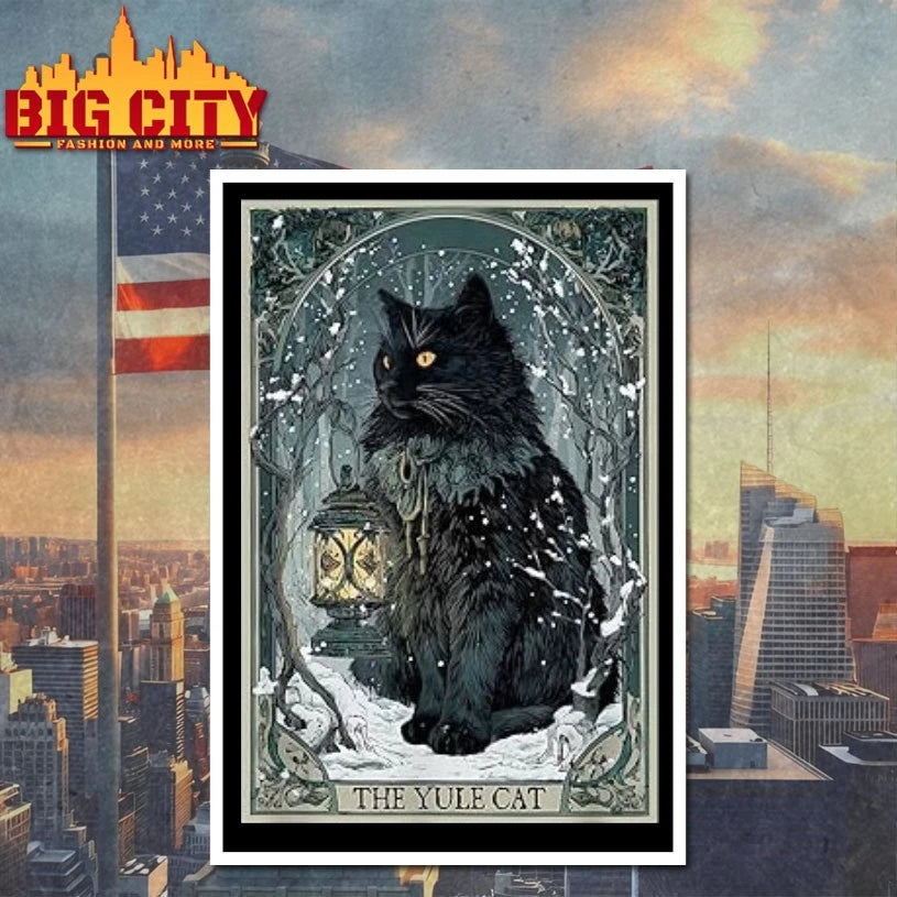 The Yule Cat Tarot Card Dark Christmas poster shirt