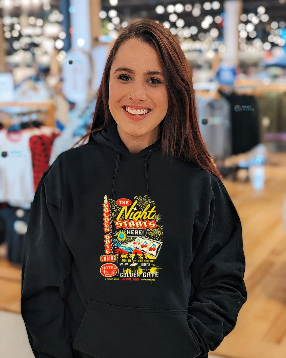 The night starts here casino shirt