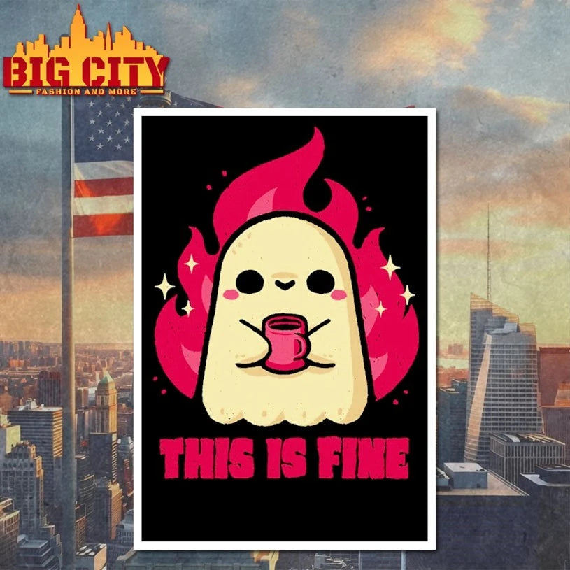 This Is Fine Ghost Coffee shirt