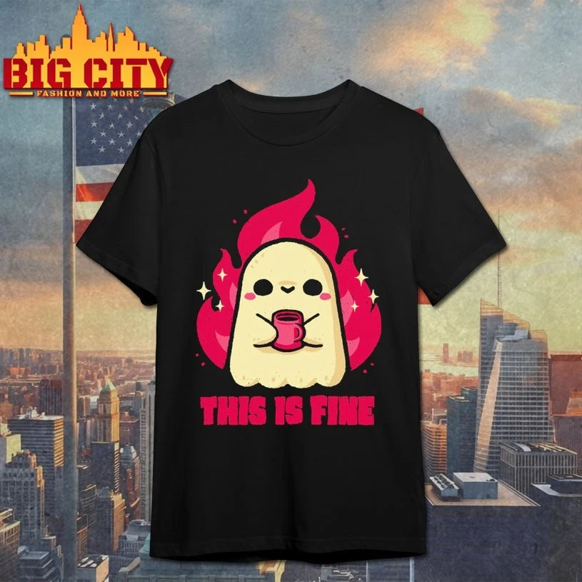 This Is Fine Ghost Coffee shirt