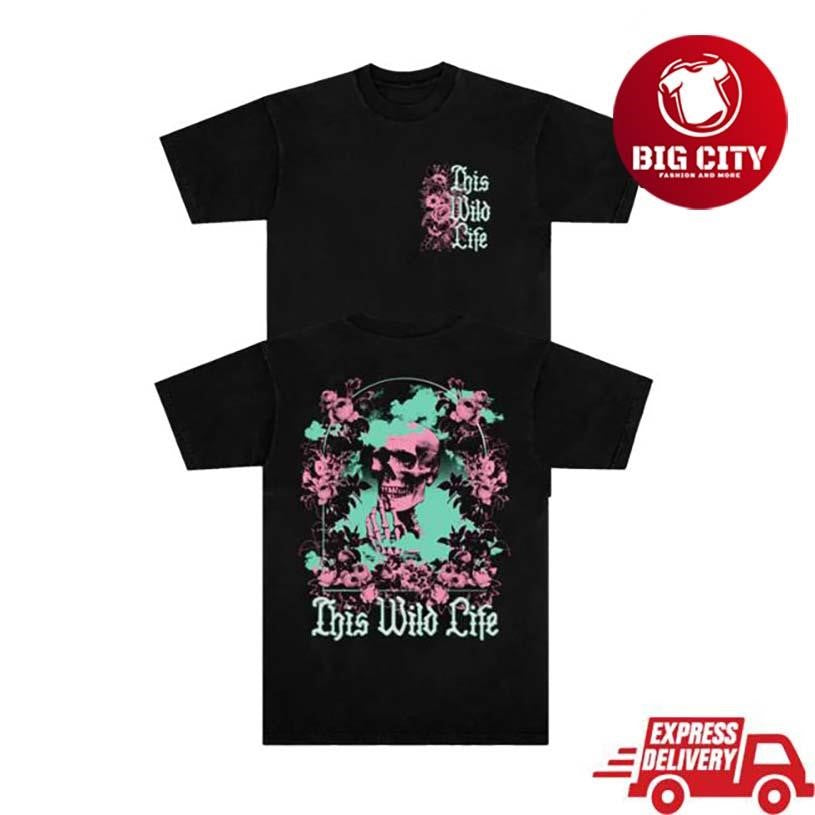 This Wild Life Floral Skeleton Two Sided Shirt