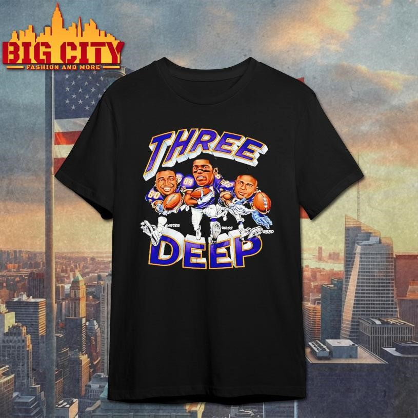 Three Deep Jake Reed Randy Moss Cris Carter Shirt