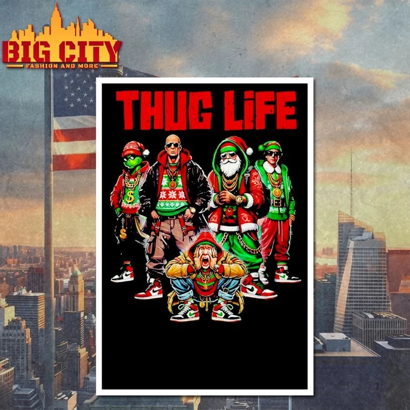 Thug Life Christmas Movie Santa Claus Friends shirt