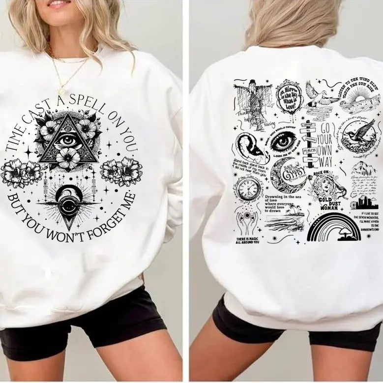 Time Cast A Spell On You But You Won't Forget Me 2 Sdile Shirt, Classic Rock Band Lover Sweatshirt, Retro Music Fan Gift, Festival Wear, Silver Tee
