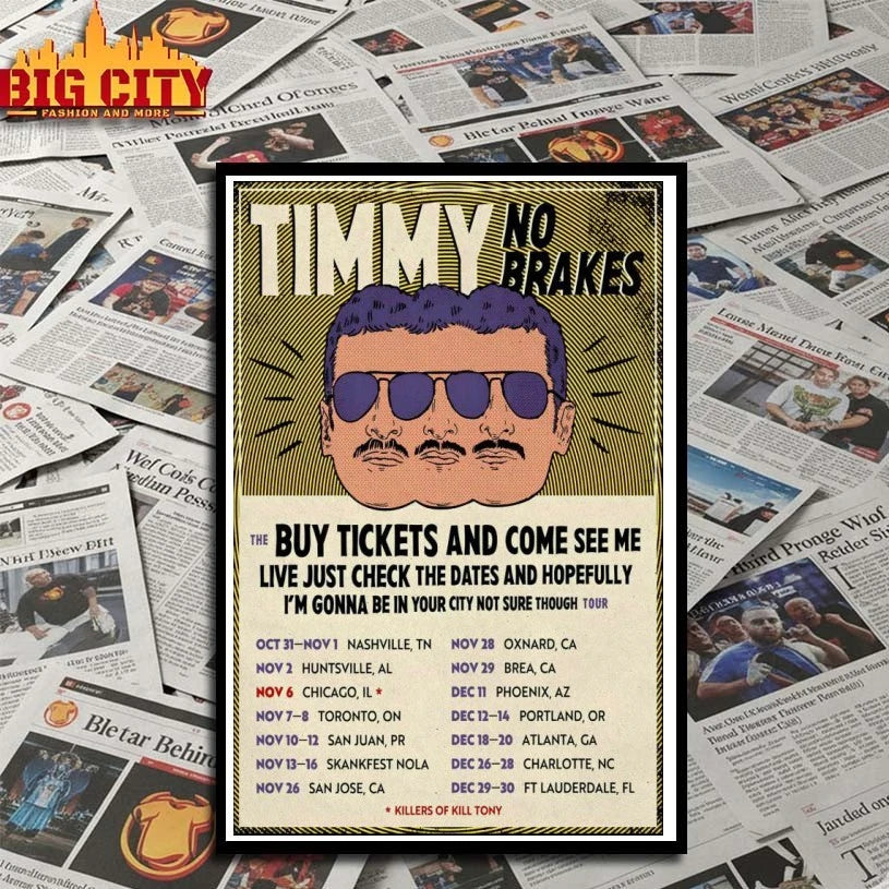 Timmy Stiefler No brakes Tour 2025 Poster shirt