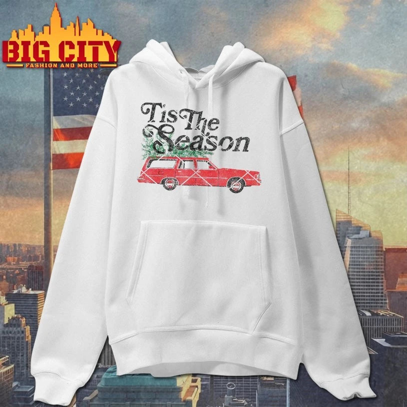 Tis The Season Car Wagon Christmas Tree Holiday shirt
