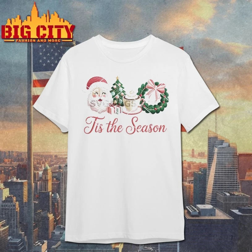 Tis The Season Yarn Santa Clause Coffee Christmas Shirt