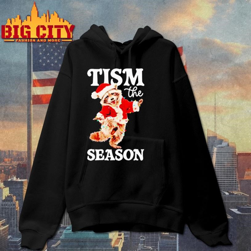 Tism The Season Raccoon Christmas Autism Awareness Shirt