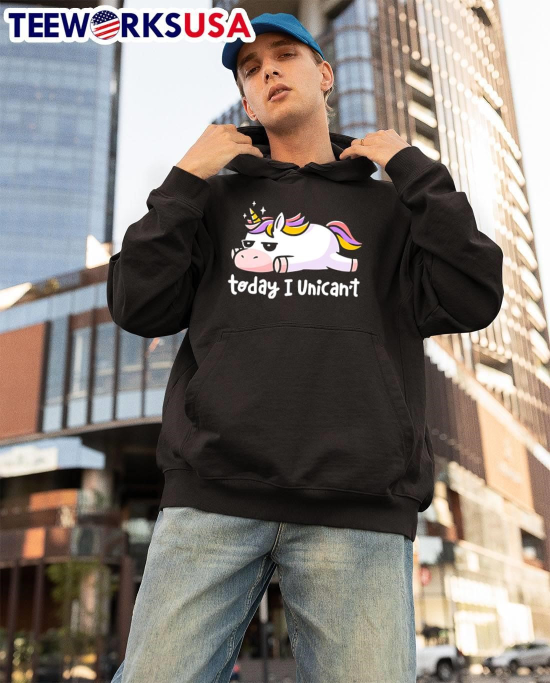 Today I Unicant Lazy Unicorn with Rainbow Hair shirt