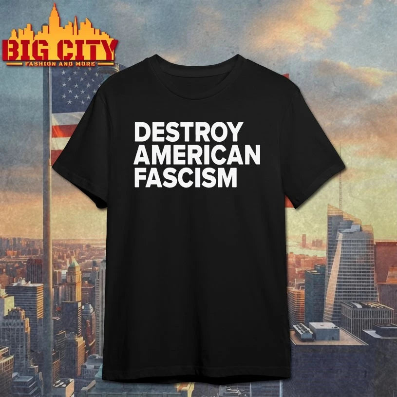 Tom Morello’s wearing destroy American fascism shirt