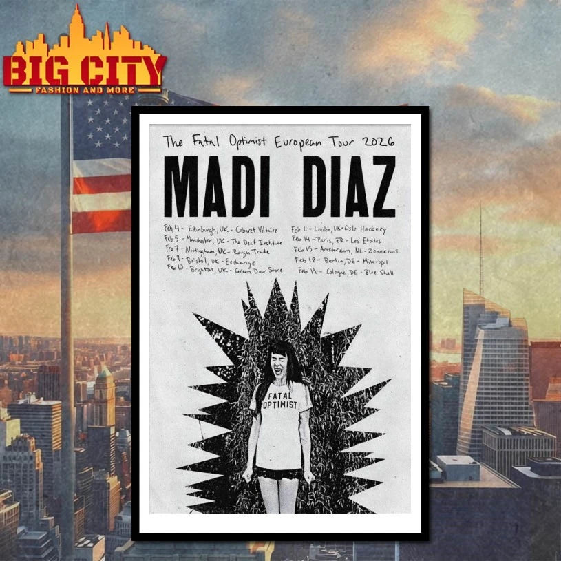 Top Madi Diaz 2026 The Fatal Optimist European Tour Poster shirt