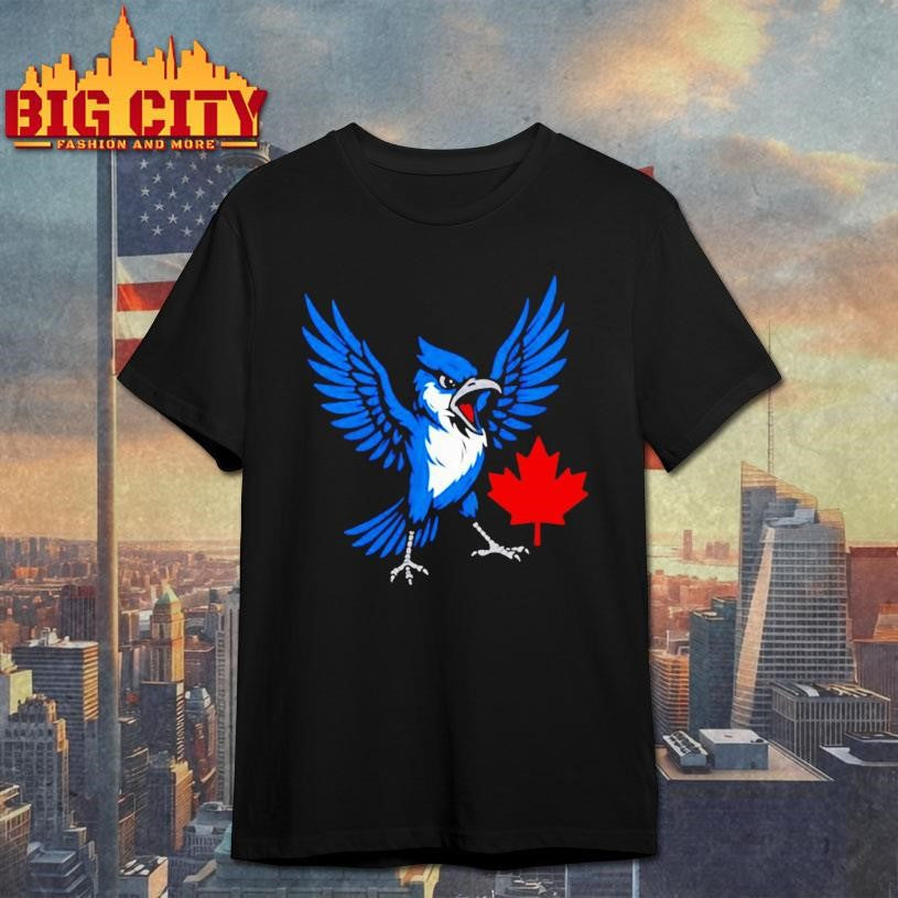 Toronto Blue Jays Canadian Blue Jay bird red maple leaf logo shirt