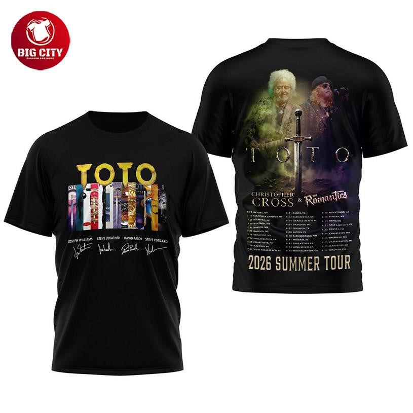 Toto 2026 Summer Tour With Christopher Cross Two Sided Shirt
