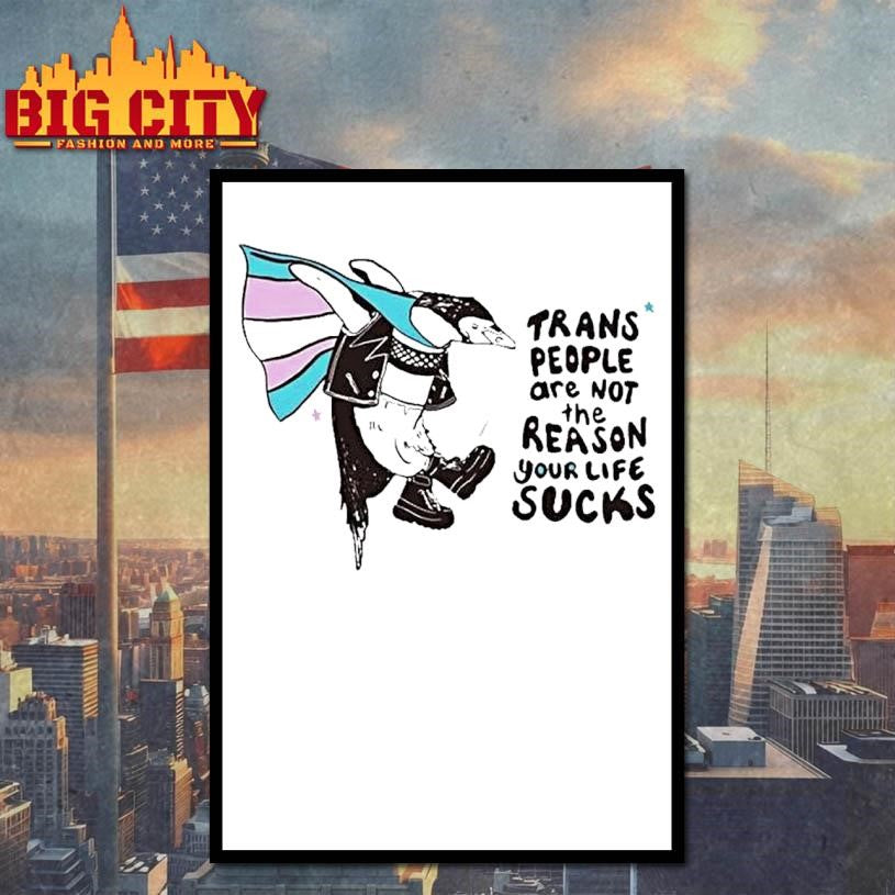 Trans People Are Not The Reason Your Life Sucks Penguin Pride Flag Ornaments Shirt