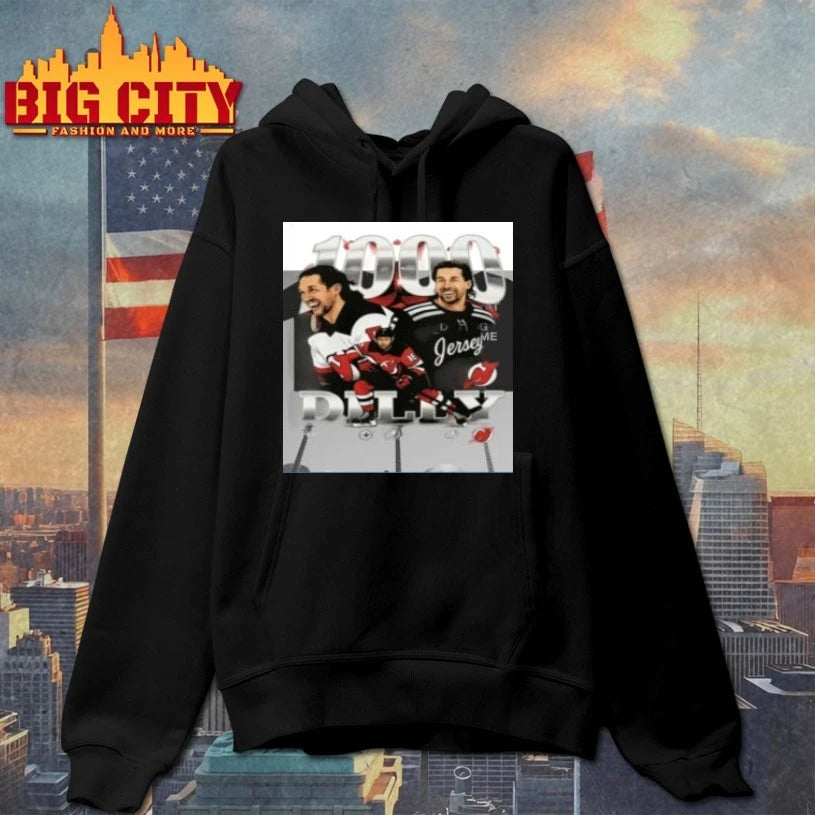 Travis Zajac 1000 Games poster shirt