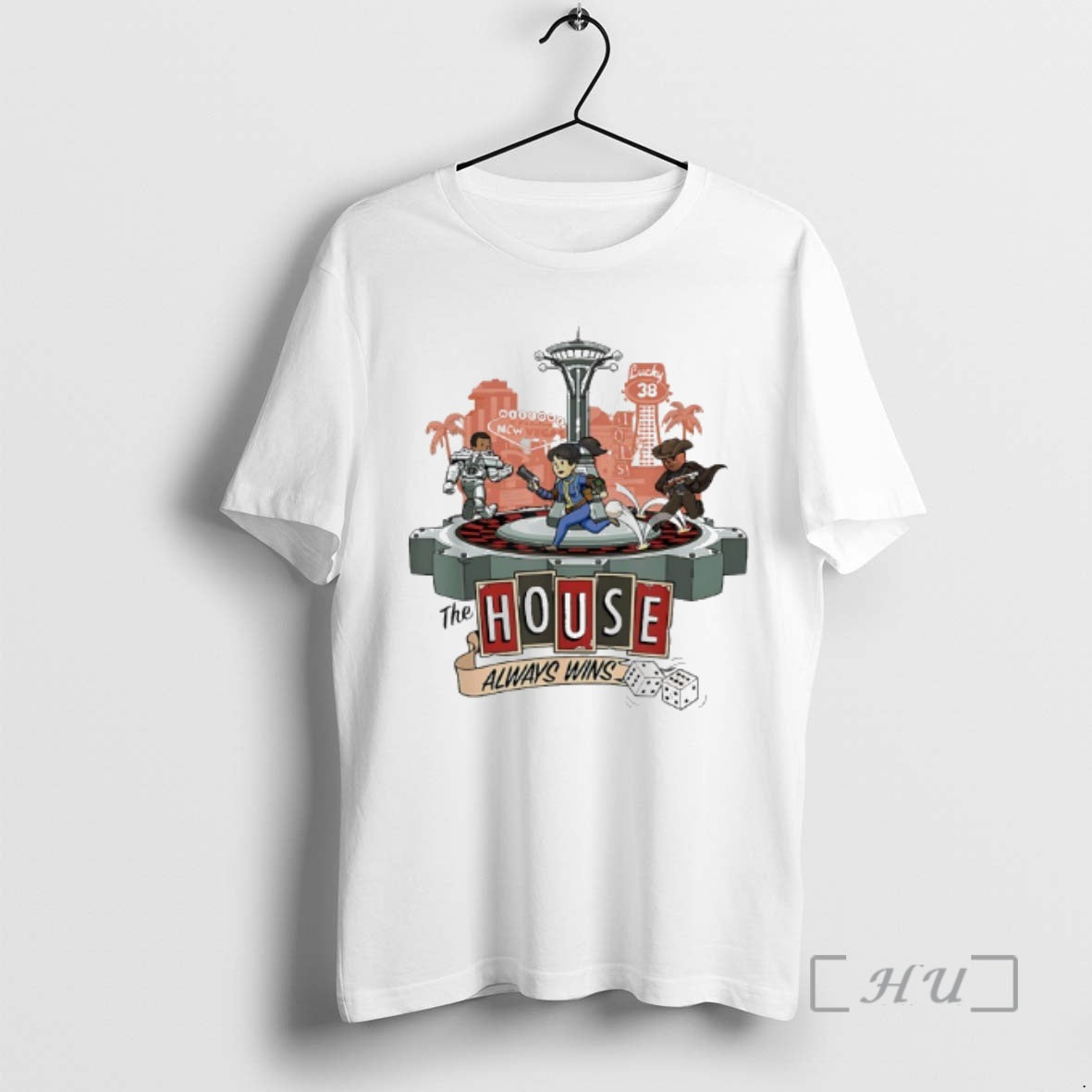 Trending Fallout New Vegas Lucky 38 The House Always Wins T-Shirts, Hoodie, Sweatshirt | ZylaModa.com