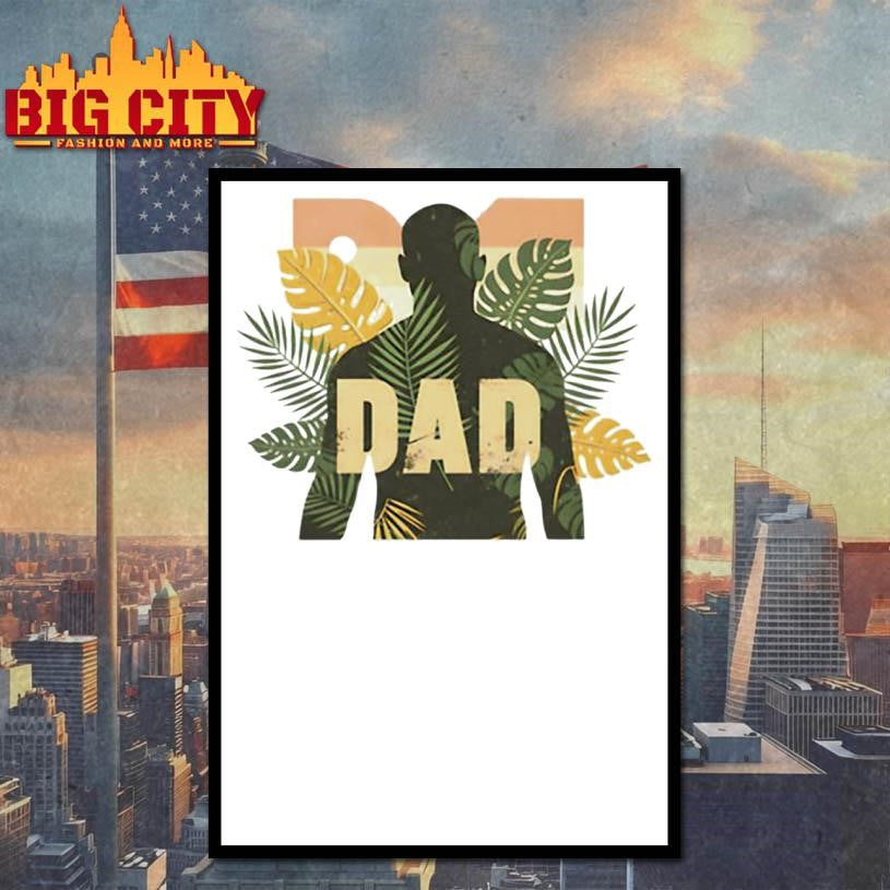 Tropical Dad Silhouette In Nature Shirt