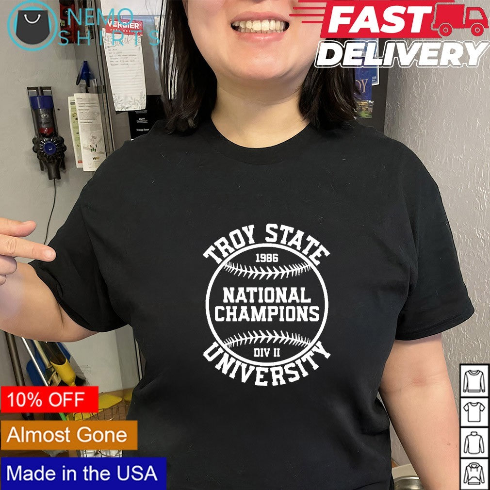 Troy State University 1986 national champions DIV II shirt