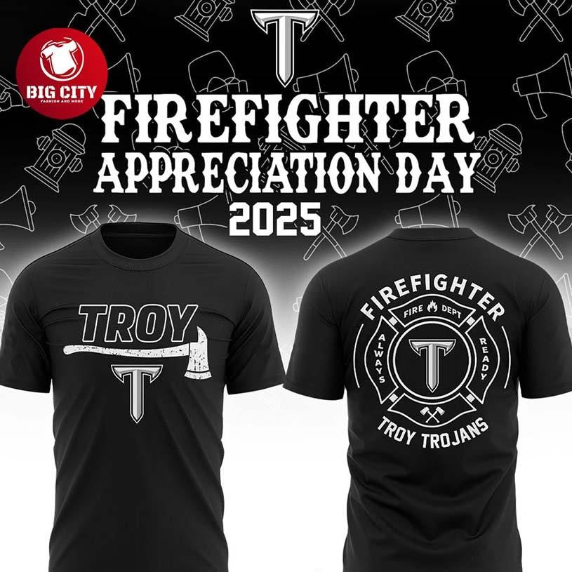 Troy Trojans Firefighters NCAA Appreciation 2025-2026 Two Sided Shirt