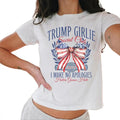 Trump Baby Tee 2024, Coquette Trump Social Club Baby Tee, Trump Girlie Bow Flag Baby Tee Casual Comfort