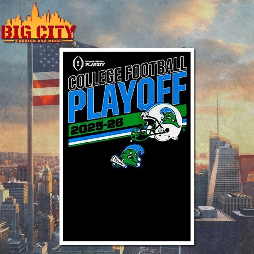 Tulane Football 2025 CFB Playoff Stripe shirt