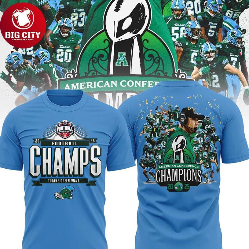 Tulane Green Wave 2025 American Football Champions Two Sided Shirt